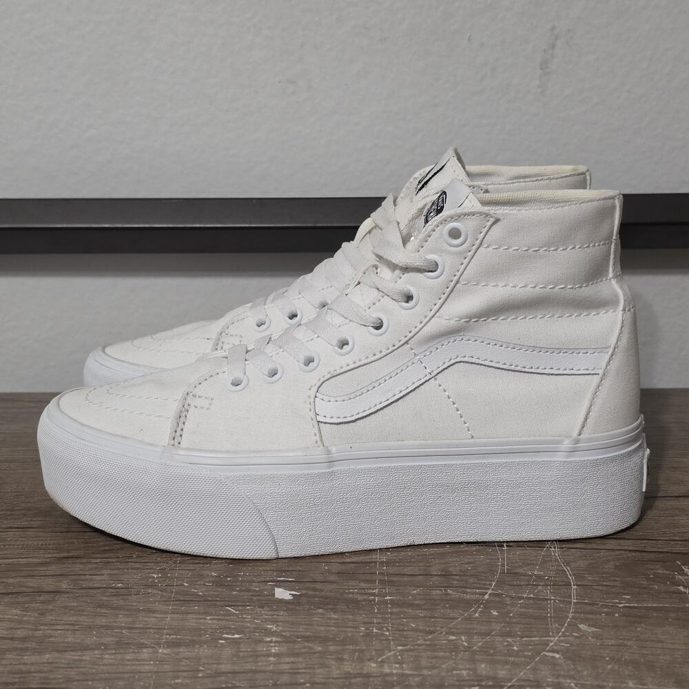 Vans SK8-Hi Top Tapered Stackform Women's Platform Shoes Sneakers Size 9 White